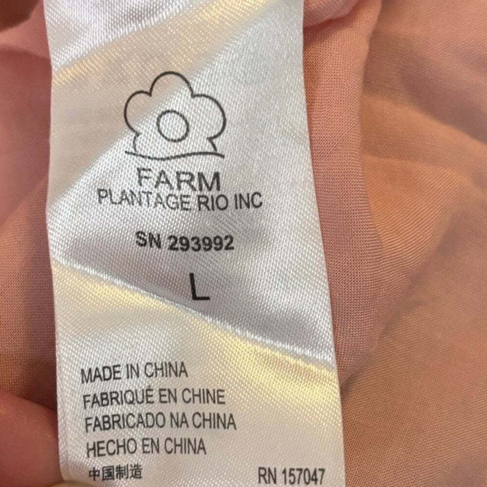NWT Farm Rio Pink Cocoa Forest Mini Dress Women's Size L Floral Leaf Pink Green - Picture 6 of 11